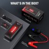 DBPOWER Jump Starter 4000A Peak 88.8Wh Portable Car Jump Starter (Up to ALL Gas/10L Diesel Engine) 12V Auto Battery Booster Pack with Smart Clamp Cabl
