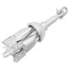 Folding Anchor with Rope Silver 1.5 lb Malleable Iron