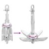 Folding Anchor with Rope Silver 1.5 lb Malleable Iron