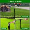 4 Pack Heavy Duty Ground Auger Stakes 2.76in Wide Spiral Drill Bits Soil Hole Digging Drill