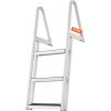 VEVOR Dock Ladder, Removable Steps, 350 lbs Load Capacity, Aluminum Alloy Pontoon Boat Ladder with 4'' Wide Step & Nonslip Rubber Mat, Easy to Install
