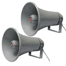 5 CORE Paging PA Horn Weatherproof 9 Inch Indoor Outdoor 20 Watt RMS 200W PMPO 8 Ohm Loud Speaker Alarm Siren Grey - UHC 150 (size: UHC 150 2Pcs)