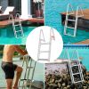 VEVOR Dock Ladder, Removable Steps, 350 lbs Load Capacity, Aluminum Alloy Pontoon Boat Ladder with 4'' Wide Step & Nonslip Rubber Mat, Easy to Install