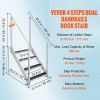 VEVOR Dock Ladder, Adjustable Height, 500 lbs Load Capacity, Aluminum Alloy Steps Pontoon Boat Ladder with Dual Handrails & Nonslip Rubber Mat, Ideal