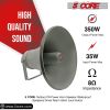 5 Core Indoor Outdoor PA Horn Circular Speaker 12 Inch 350W PMPO Loud Sound Megaphone Driver Horns w 400Hz-5KHz, 8 Ohm Waterproof Weatherproof Vehicle