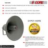 5 Core Indoor Outdoor PA Horn Circular Speaker 12 Inch 350W PMPO Loud Sound Megaphone Driver Horns w 400Hz-5KHz, 8 Ohm Waterproof Weatherproof Vehicle